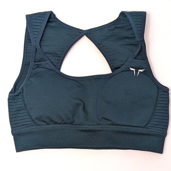 Squat Wolf Meta Sports Bra True Athletic Fit Stretch Teal Women's Size Small ? - Picture 1 of 6